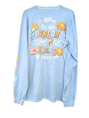 Buc-ee's Be The Reason Someone Smiles Floral Long Sleeve T-Shirt Blue Unisex XL
